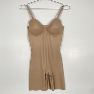 Red Hot By Spanx Corselette Shapewear Womens Large Beige Padded Underwire Shaper
